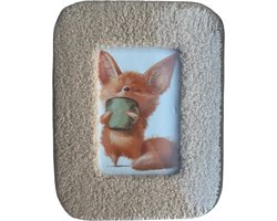 Absolute Chic - fotolijst - Teddy stof - Créme - lijstgrootte 17 bij 22 cm - fotogrootte 13 bij 8 cm