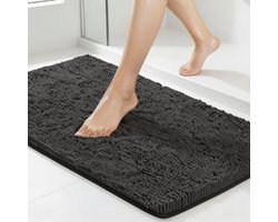 Absorberende Badmat – 90x60cm – TPR Antislip Douchemat – Extra Zwaar – Badkamermat – Zwart – SEVEND®