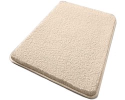 Absorberende badmat - Antislip badmat - Microvezel badmat - Zachte, zachte douchemat - Badkamermat voor thuis - 60*90cm - Absorberend - Zacht en huidvriendelijk - Geschikt voor badkuipen, douches en badkamervloeren, Woondecoratie - Beige