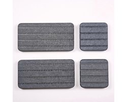 Absorberende stenen dienbladen voor spoelbakken - Waterabsorberende diatomietonderzetters voor sponzen en borstels, donkergrijs, 4 stuks