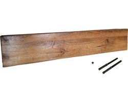 ABsteigerhout - Boekenplank Mangohout + blinde plankdragers | 90x20cm | muurplank | Plank aan de Muur | Industrieel | Wandplank | Loft | Landelijk | Mango