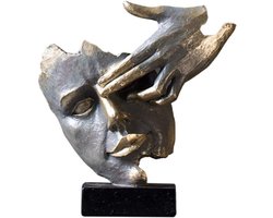 Abstract Beeld - Denker Sculptuur - Bureau Decoratie - Uniek Ontwerp - 165x10x225cm - Brons