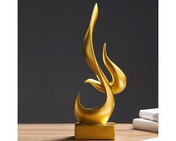Abstract Beeld - Moderne Sculptuur - Woonkamer Decoratie - Vlam Vorm - Niet Gespecificeerd - Goud