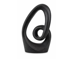 Abstract Beeld Zwart – Modern Decoratief Beeldje 20 cm – Polyresin Sculptuur – Design Woonaccessoire voor Woonkamer, Dressoir, Kast & Vensterbank