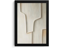 Abstract Beige Vormen Fotolijst A4, Minimalistische Wall Art Print, Neutraal, Moderne Kunst, High Resolution, MDF Frame, Acrylic Glass, Wall