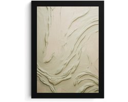 Abstract Beige Wall Art A4 Fotolijst, Minimalistisch Beige Kunstwerk, Modern Home Decor, High Resolution Print, MDF frame Wall Art