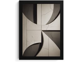 Abstract Beige Wall Art, A4 Fotolijst, Minimalistische Kunst, Geometrische Print, High Resolution, MDF Frame, Acrylic Glass, Wanddecoratie