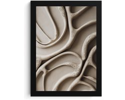 Abstract Beige Wall Art Fotolijst A4, High Resolution Print, Organische Vormen, MDF Frame, Acrylglas, Wall Art, Abstract Art, Beige Art.