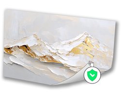 Abstract berglandschap met goud - Bergen muurdecoratie - Poster natuur - Goud - Poster slaapkamer - Schilderijen & posters - poster 90x60 cm