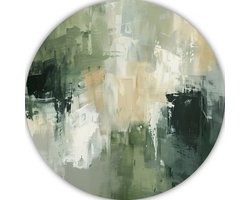 Abstract expressionisme wanddecoratie rond - Moderne kunst schilderij rond - Wandbord Woonkamer - Landelijk schilderij - Wandpaneel - Decoratie slaapkamer muurcirkel forex 50x50 cm