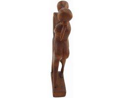 Abstract Houten Sculptuur Beeld - Handgemaakt Afrikaans & Aziatisch Design - 10 cm