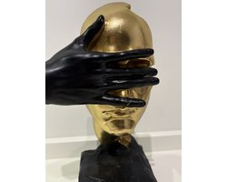 Abstract Sculptuur Goud-Zwart Hand en Hoofd Design - Interieurdecoratie - Wildernis Atelier