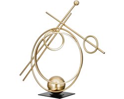 Abstract sculptuur - Woonaccessoire metaal - Interieur verfraaien - Mat goudkleurig design - 46cm x 48cm - Goudkleurig