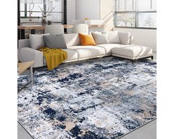 Abstract tapijt - marineblauw - 200 x 300 cm - lichtgewicht en duurzaam