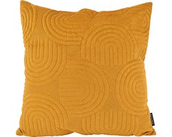 Abstract Velvet Okergeel Kussenhoes | 45x45 cm | Velvet/Polyester
