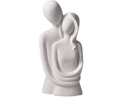 Abstracte Beeldhouwwerk van Een Omarmend Koppel, Moderne Decoratieve Figuren voor Woonkamer, Kantoor en Cadeaus, Polyresin Sculptuur