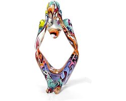 Abstracte Denker Sculptuur Decoratie - Kleurrijk Kunsthars Beeld voor Woonkamer & Kantoor