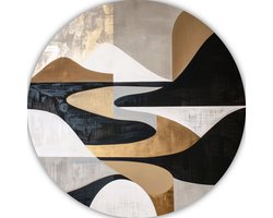 Abstracte kunst muurdecoratie rond - Minimalistisch wandschalen - Rond schilderij Woonkamer - Moderne schilderijen - Rond schilderij - Decoratie kamer muurcirkel forex 50x50 cm