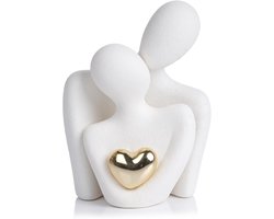 Abstracte Sculptuur van Romantisch Koppel - Moderne Keramische Beeldjes voor Woonkamer en Bruiloftdecoratie - Unieke Interieurdecoratie voor Liefhebbers