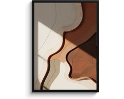 Abstracte Wall Art, A3 Fotolijst, Moderne lijnen, Ready to Hang, Hoge resolutie print, MDF Frame, Acrylglas, Wall Art, Fotolijst