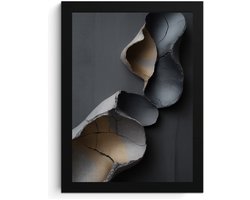Abstracte Wall Art fotolijst, Betonnen Sculpturen A4 fotolijst, Grijze Kunst Print, Hoge Resolutie, MDF Frame, Acrylglas, Wall Art, Abstract