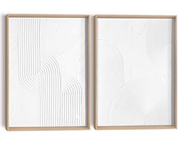 Abstracte wanddecoratie set met structuur Bogen - 40 x 30cm - Hout - REINDERS
