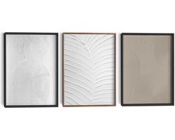 Abstracte wanddecoratie set met structuur Organische Patronen - 40x30cm - Hout - REINDERS