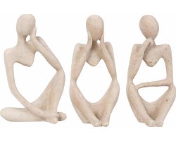 Abstracte Zandsteen Beeldjes Set - 3 Stuks Decoratie Woonkamer