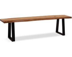 Acacia Eetkamerbank 180x40 cm - Eettafelbank - Keukenbank - Licht goudbruin - Modern design - Handgemaakt en uniek