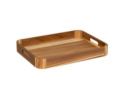 Acacia Houten Dienblad – Serveer dienblad met Handgrepen– L40 x B30 x H5 cm