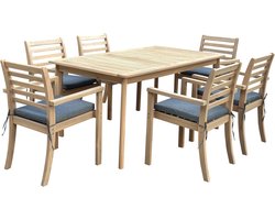 Acacia SIMILAN tuinmeubelset 6 zits - kussens grijs