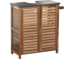 Acaciahout Wastafel Onderkast met Uitsparing - Bruin