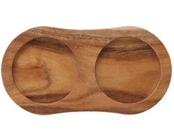 Acaciahouten Dienblad voor Zout- & Pepermolens – Luxe Onderzetter 15x7,8 cm – Stijlvol, Duurzaam & Multifunctioneel