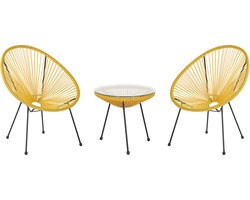 ACAPULCO II - Bistroset voor 2 - Geel - PE rotan