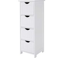 ACAZA Badkamerkast - Ladekast - Opbergkasten - 4 Lades - 30 x 30 x 82 cm - Wit
