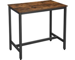 ACAZA Bartafel - Keukentafel - 120 x 60 x 105 cm (L x B x H) - Vintage Bruin / Zwart - Bartafel Keuken - Bartafels - Bartafel voor Barkrukken - Eettafel