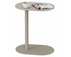ACAZA Bijzettafel - Tafeltje - Beige - Nachtkastje - Stijlvol & Praktisch - Banktafel - Bijzettafel Metaal - Organisch Japandi