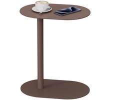 ACAZA Bijzettafel - Tafeltje - Donkerbruin - Nachtkastje - Stijlvol & Praktisch - Banktafel - Bijzettafel Metaal - Organisch Japandi