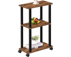 ACAZA Bijzettafel - Tafeltje - Vintage Bruin - 40 x 20 x 62 cm (L x B x H) - Tafel Industrieel - Banktafel - Bijzettafels
