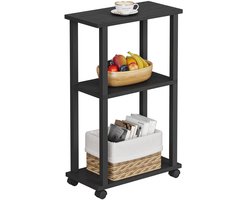 ACAZA Bijzettafel - Tafeltje - Zwart - 40 x 20 x 62 cm (L x B x H) - Tafel Industrieel - Banktafel - Bijzettafels