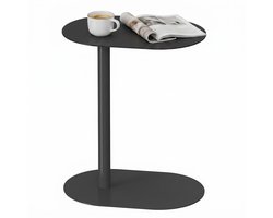 ACAZA Bijzettafel - Tafeltje - Zwart - Nachtkastje - Stijlvol & Praktisch - Banktafel - Bijzettafel Metaal - Organisch Japandi