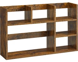 ACAZA Boekenkast - Opbergkast - Boekenrek - Vakkenkast - 80 x 20 x 50 cm - Flexibel Plaatsbaar - Vintage Bruin