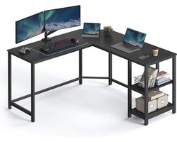 ACAZA Bureau - Hoekbureau - Zwart - 138 x 50 x 76 cm (L x B x H) - Bureautafel - Game Bureau - Bureau Gaming - Game Bureau