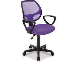ACAZA Bureaustoel - Verstelbare hoogte en rugleuning - Paars/Lila - Bureaustoel Kinderen - Stof - Stoel - Bureaustoel Kind - Kinderbureaustoel