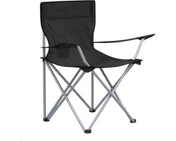 ACAZA Campingstoel - Strandstoel - BASIC - Draagvermogen 120 kg - Vaderdag Cadeau - Klapstoel - Kampeerstoel - Vouwstoel - Camping - Strandstoel Opvouwbaar - Visstoel - Klapstoelen - Festival Stoel - Zwart