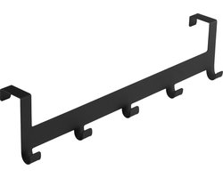 ACAZA Deurkapstok - 5 Haken - 44 x 9,5 x 4,5 cm - Metaal - Zwart