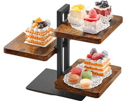 ACAZA Etagere - Serveertoren - Etagères - Vintage Bruin - Etagere 3 laags - High tea etagere - Serveer toren - Serveerset