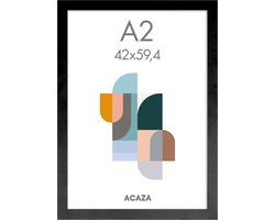 ACAZA Fotokader A2 Formaat - Fotolijst in MDF Hout - 42 x 59,40 cm - Zwart