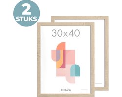 ACAZA Fotolijst - Fotokader - Fotolijst 30x40 cm - Fotokader 30x40 cm - Set van 2 - Hout - Lichte Eik