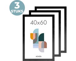 ACAZA Fotolijst - Fotokader - Fotolijst 40x60 cm - Fotokader 40x60 cm - Set van 3 - Hout - Zwart